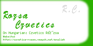 rozsa czvetics business card